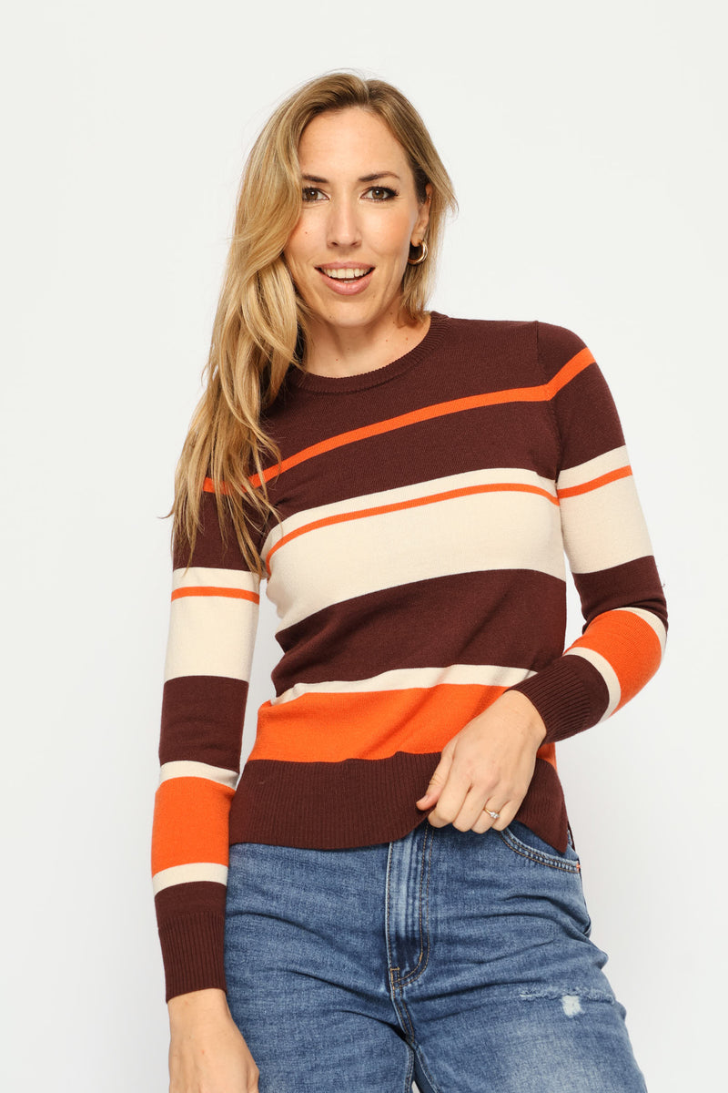 Striped Pullover - Chocolate