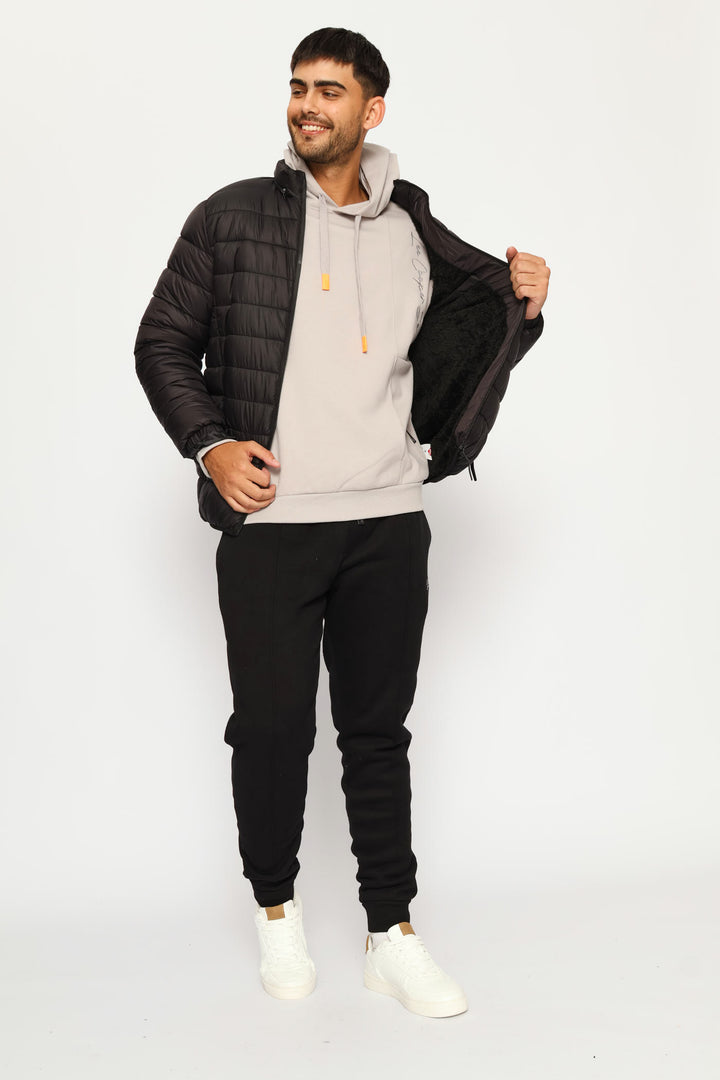 Billy Fur Lined Puffer Jacket - Black