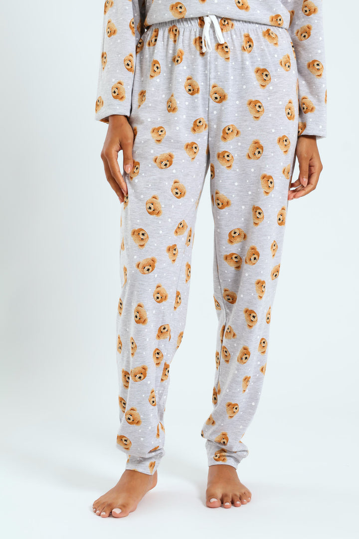 Knit Teddy Jogger - Grey Melange