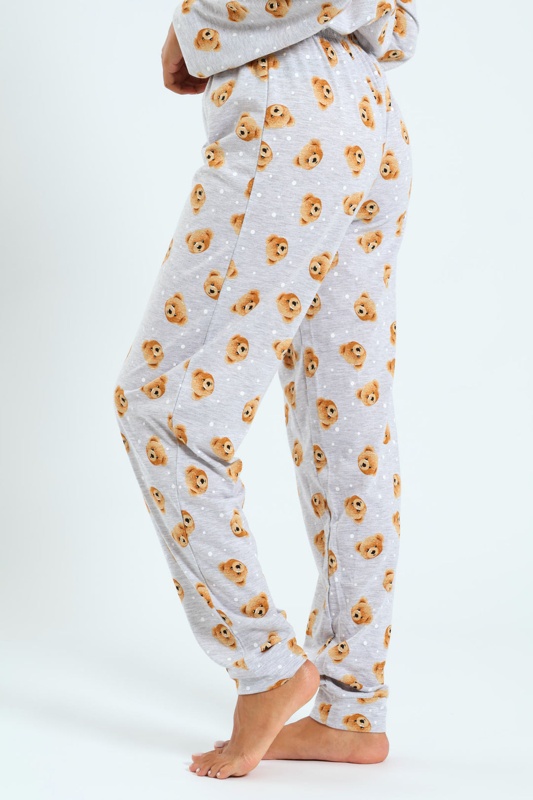 Knit Teddy Jogger - Grey Melange