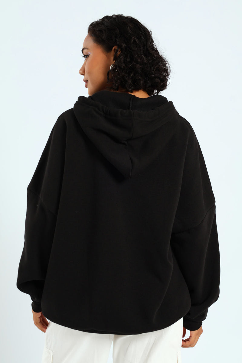 Oversized Bow Hoodie - Black