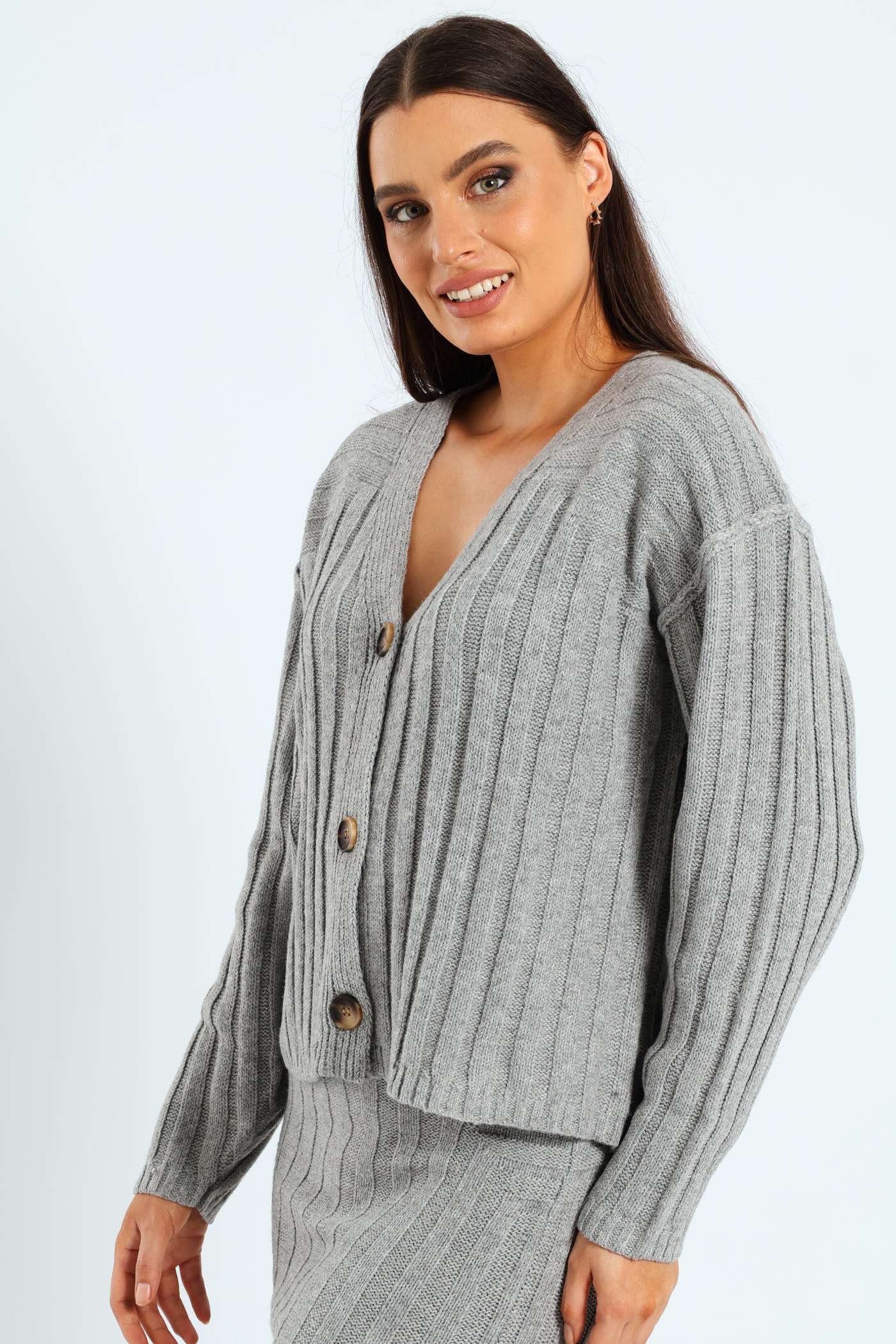 Ladies Oversized Cardigan - Grey Melange – Edgars