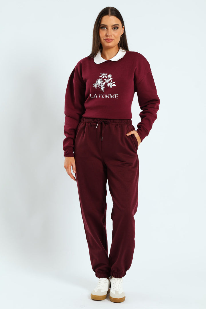 Classic Fleece Jogger - Plum Noir