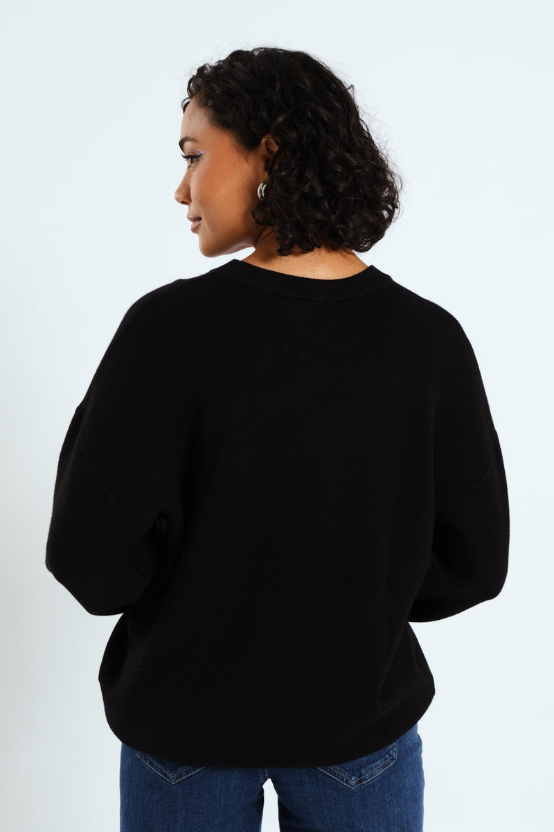 Laura Logo Sweater - Black