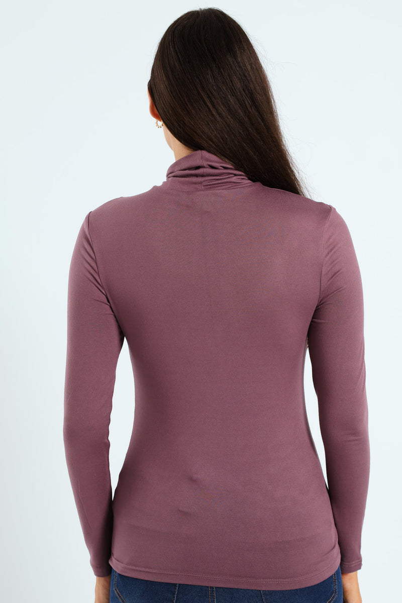 Basic Poloneck - Plum