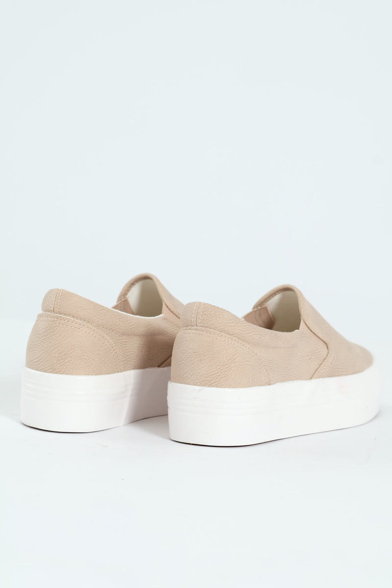 Plain Monoplatform Slip On Sneaker - Beige