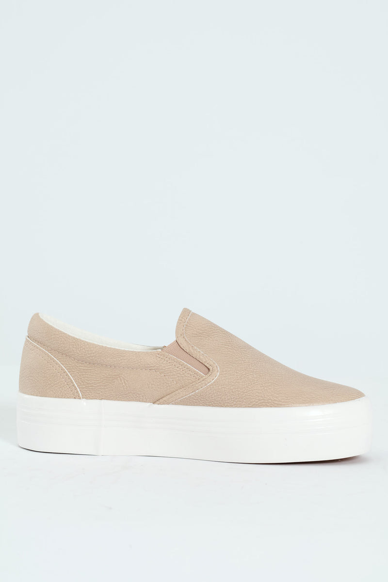 Plain Monoplatform Slip On Sneaker - Beige