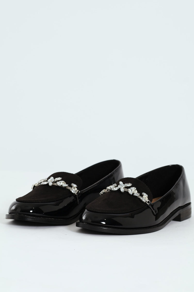 Trim Multi Fabric Loafer - Black
