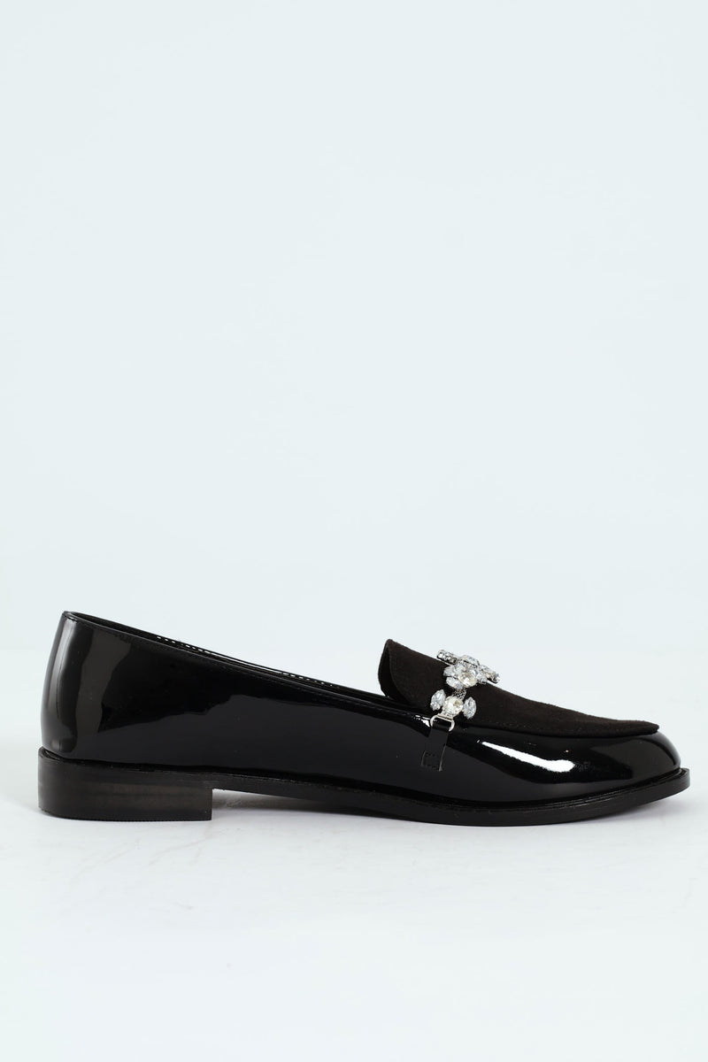 Trim Multi Fabric Loafer - Black