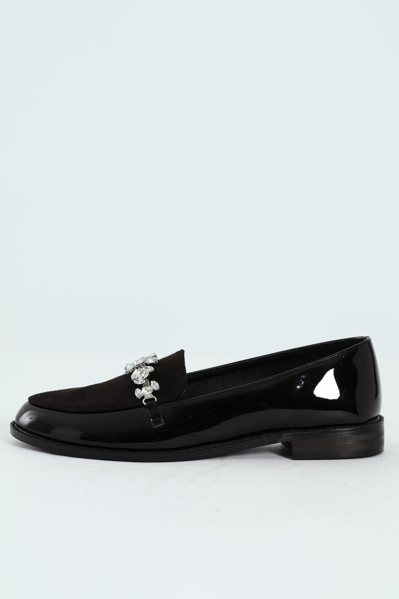 Trim Multi Fabric Loafer - Black