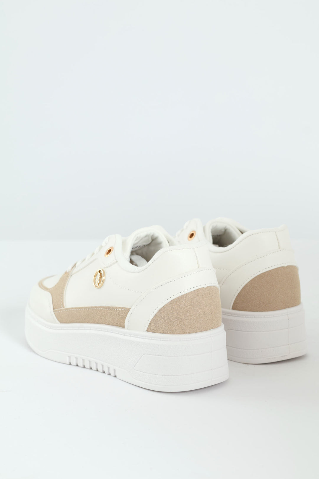 Trim Platform Lace Up Sneaker - White