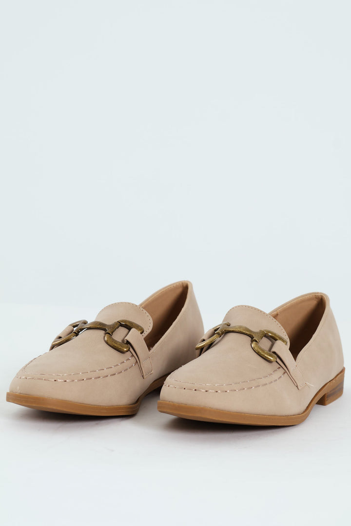 Caira Horsebit Albert Cut Loafer - Stone