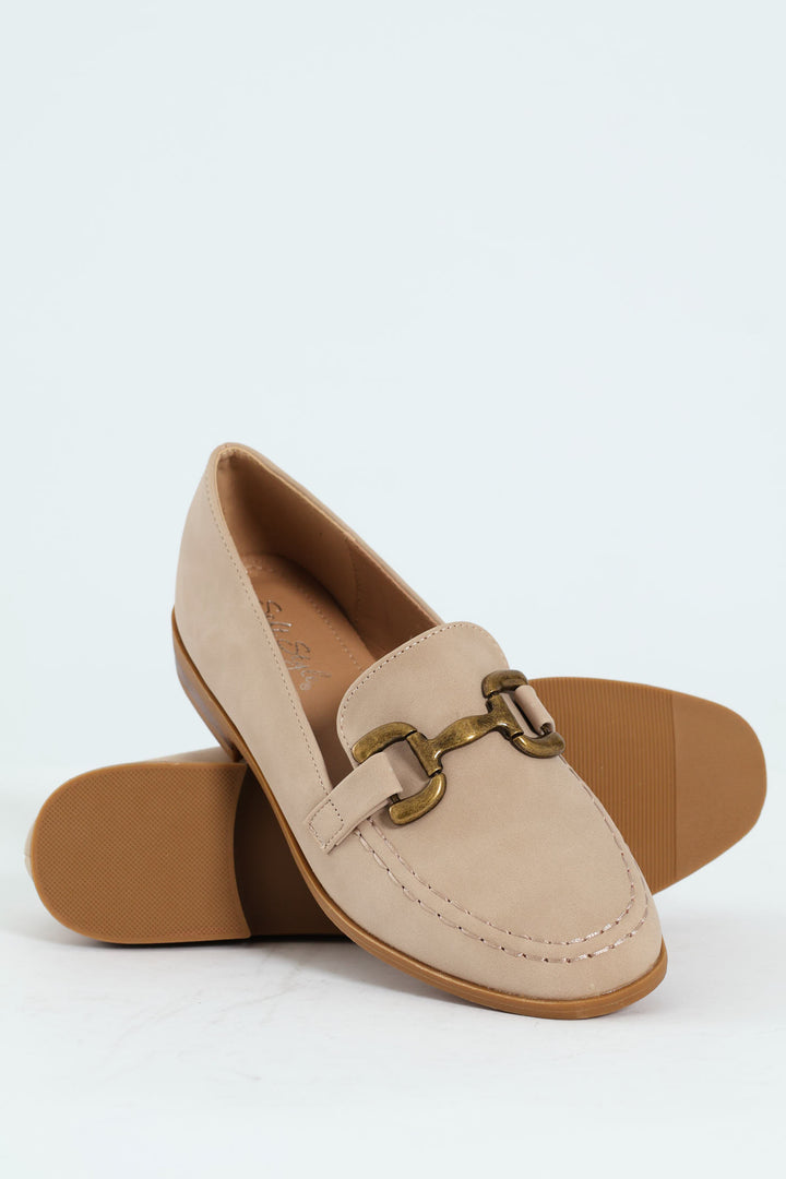 Caira Horsebit Albert Cut Loafer - Stone