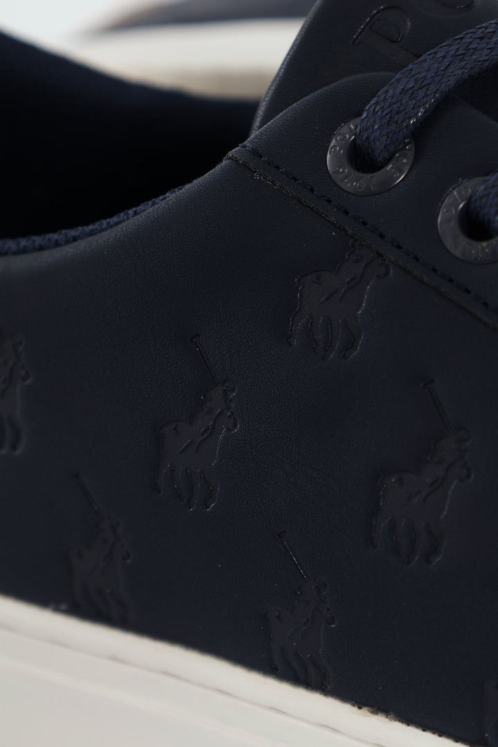 Debossed Monogram Lace Up Sneaker - Navy