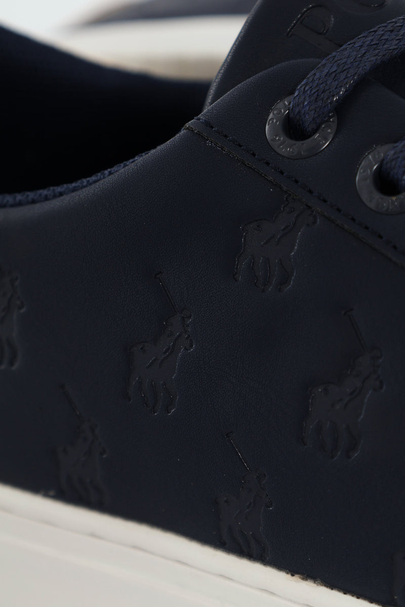 Debossed Monogram Lace Up Sneaker - Navy