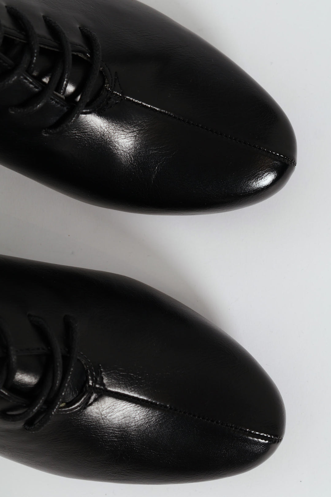 Amrita Pointed Toe Lace Up Block Kitten Heel - Black