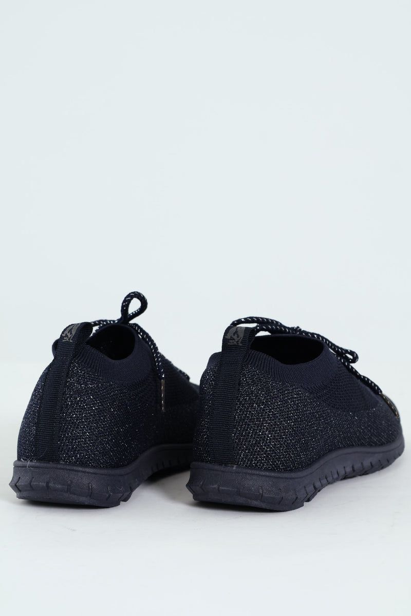 Nansen Bungee Cord Knit Slip On Sneaker - Navy