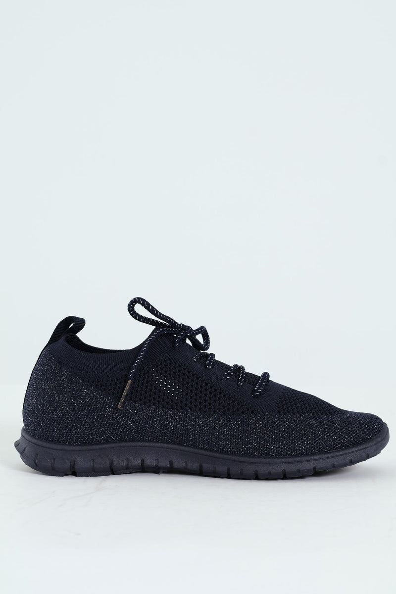 Nansen Bungee Cord Knit Slip On Sneaker - Navy
