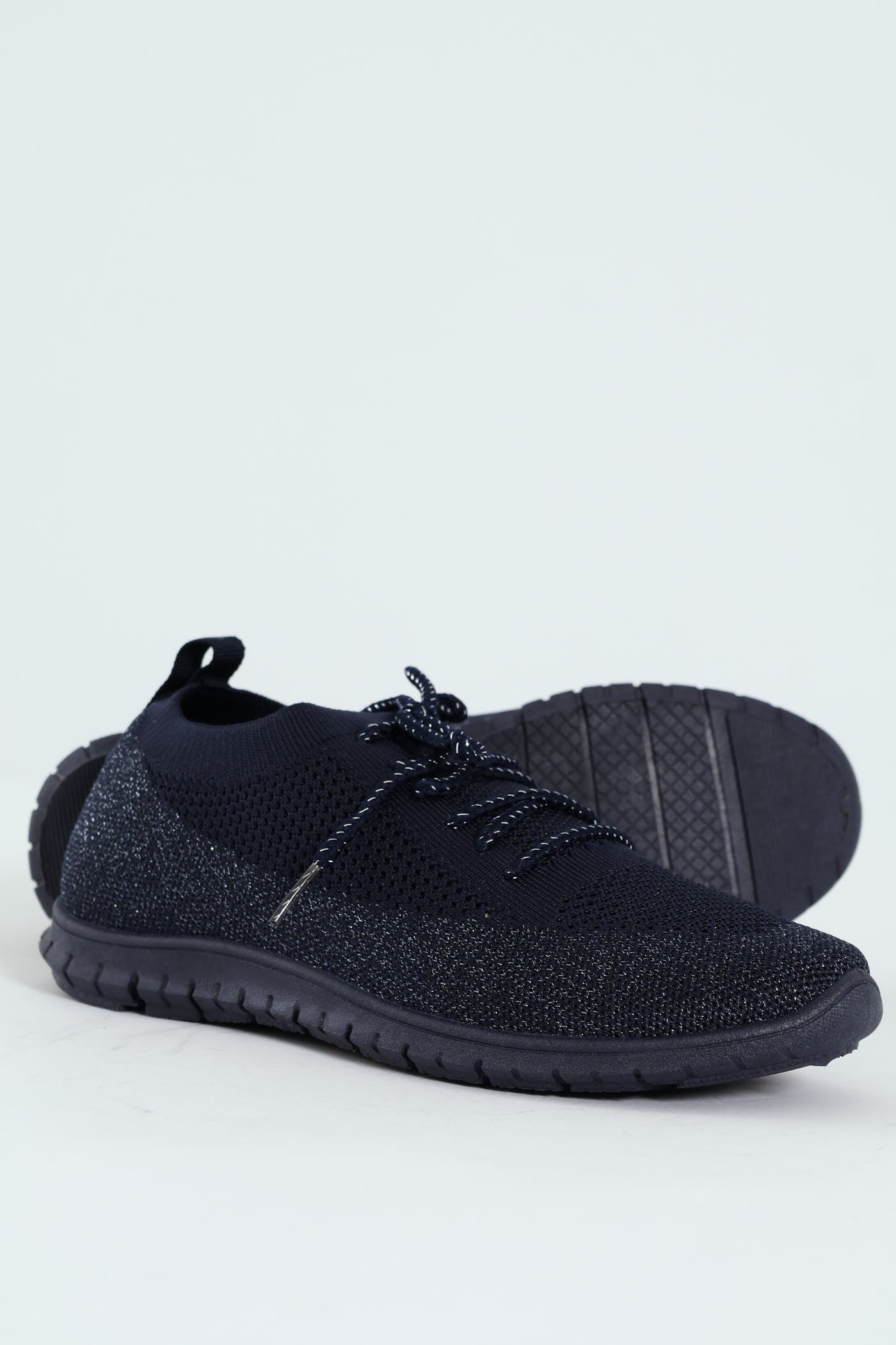 Ladies Nansen Bungee Cord Knit Slip On Sneaker - Navy – Edgars