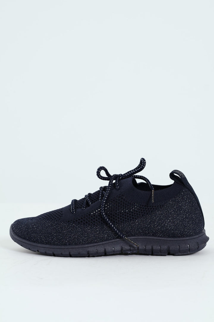 Nansen Bungee Cord Knit Slip On Sneaker - Navy
