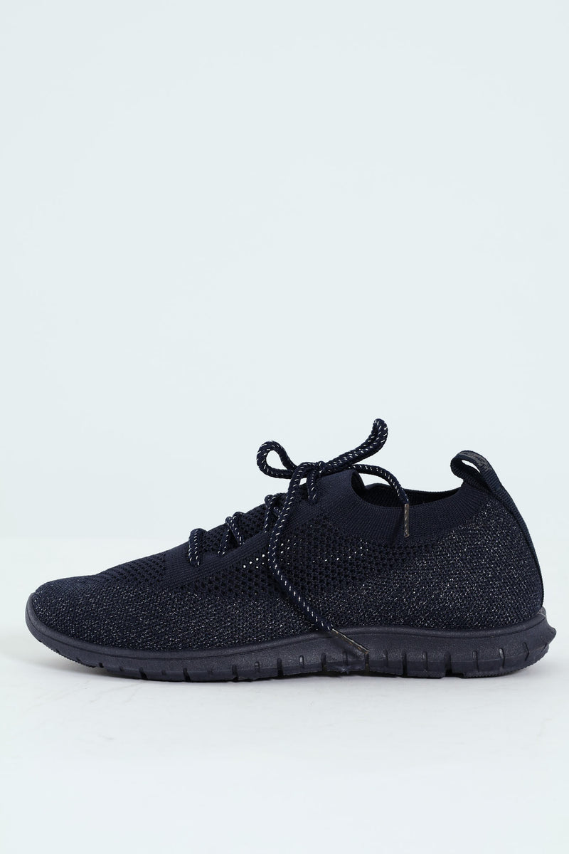 Nansen Bungee Cord Knit Slip On Sneaker - Navy