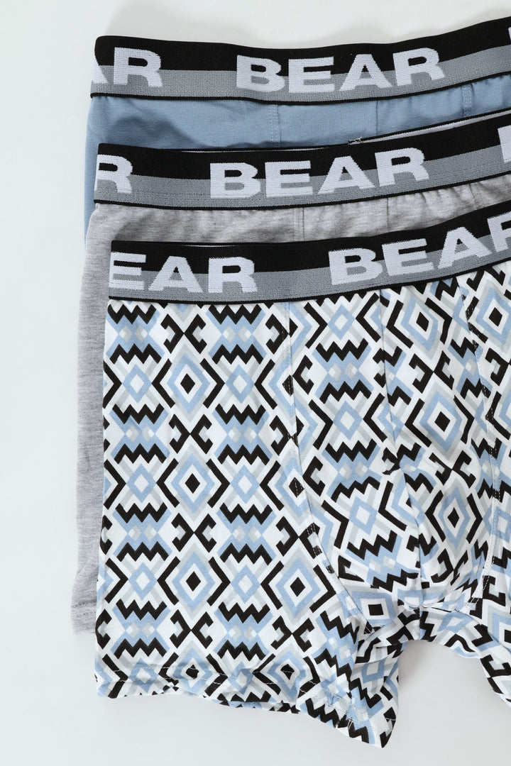 3 Pack Ehtnic Tribe Bodyshorts - Blue/Grey Melange