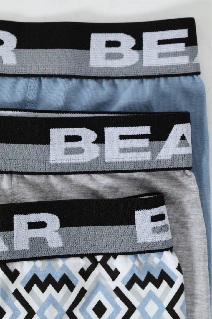 3 Pack Ehtnic Tribe Bodyshorts - Blue/Grey Melange