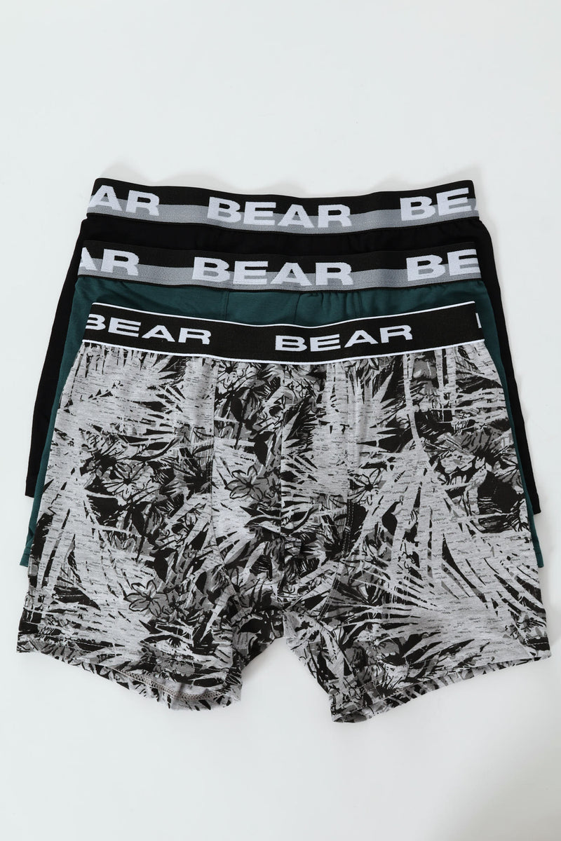 3 Pack Floral Bodyshorts - Black/Teal/Melange