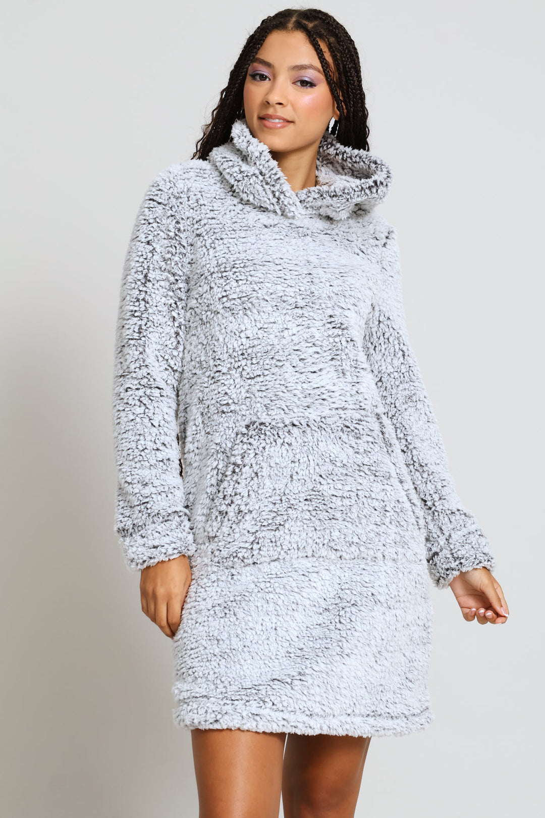 Slim Fit Embossed Snuggie - Grey