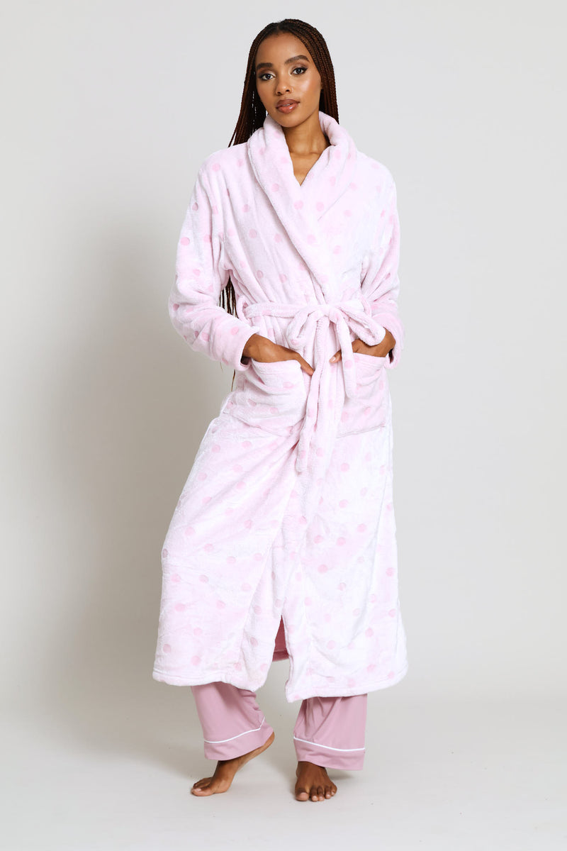 Embossed Spot Gown - Pink
