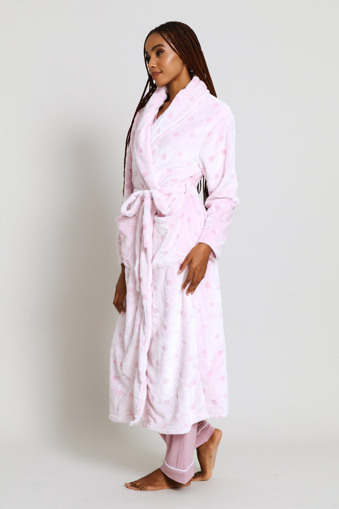 Embossed Spot Gown - Pink