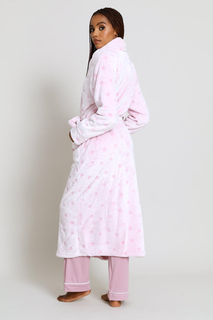 Embossed Spot Gown - Pink