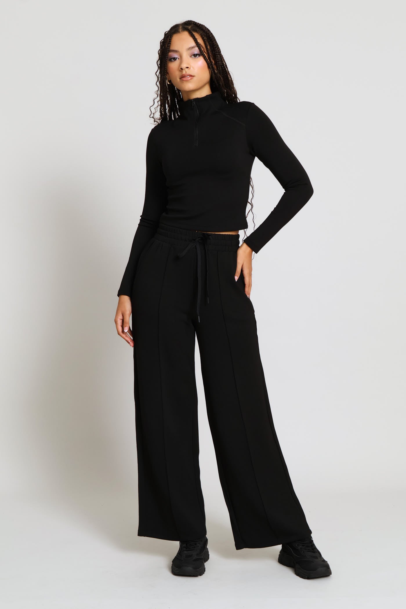 Ladies Soft Touch Quarter Zip Top - Black – Edgars