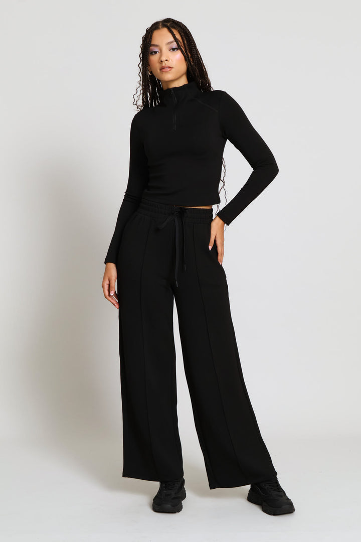 Soft Touch Wide Leg Pants - Black