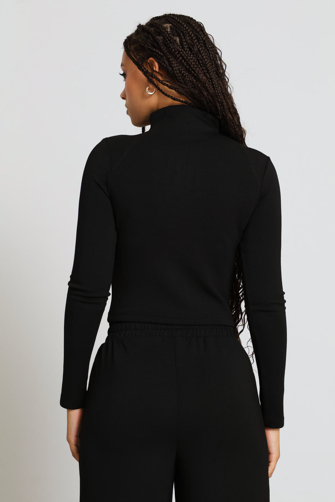 Soft Touch Quarter Zip Top - Black