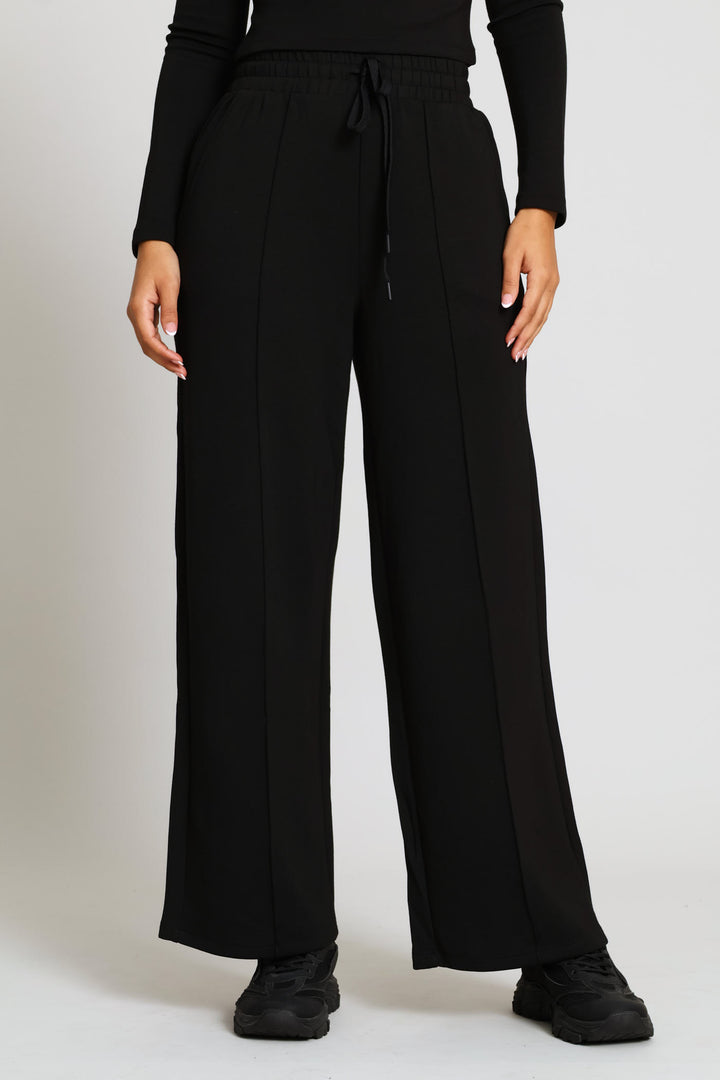 Soft Touch Wide Leg Pants - Black