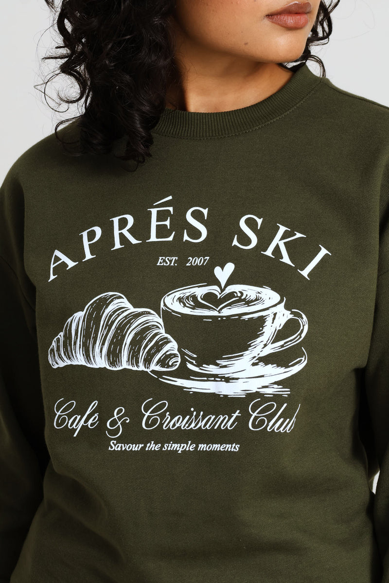 Long Sleeve Print Screen Pullover - Dark Fatigue