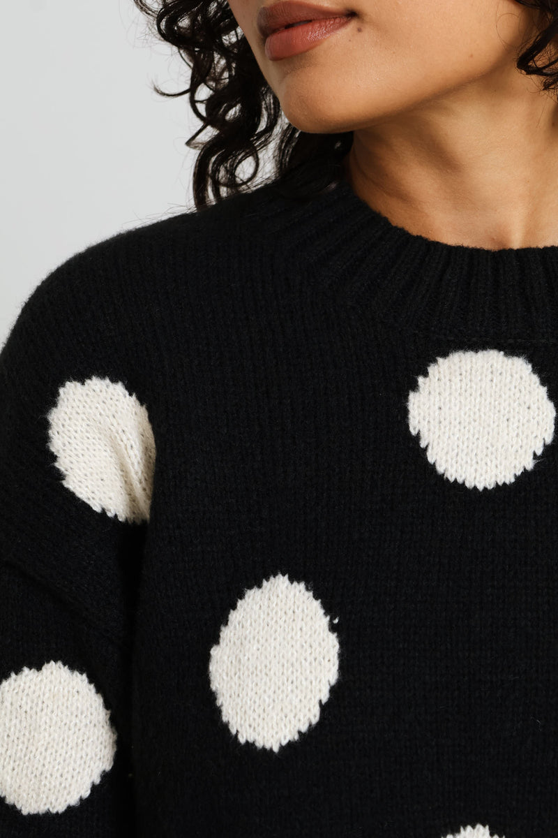 Jacquard Print Pullover - Black/White