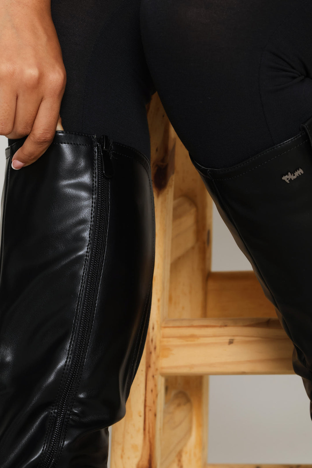 Metal Detail High Boot - Black