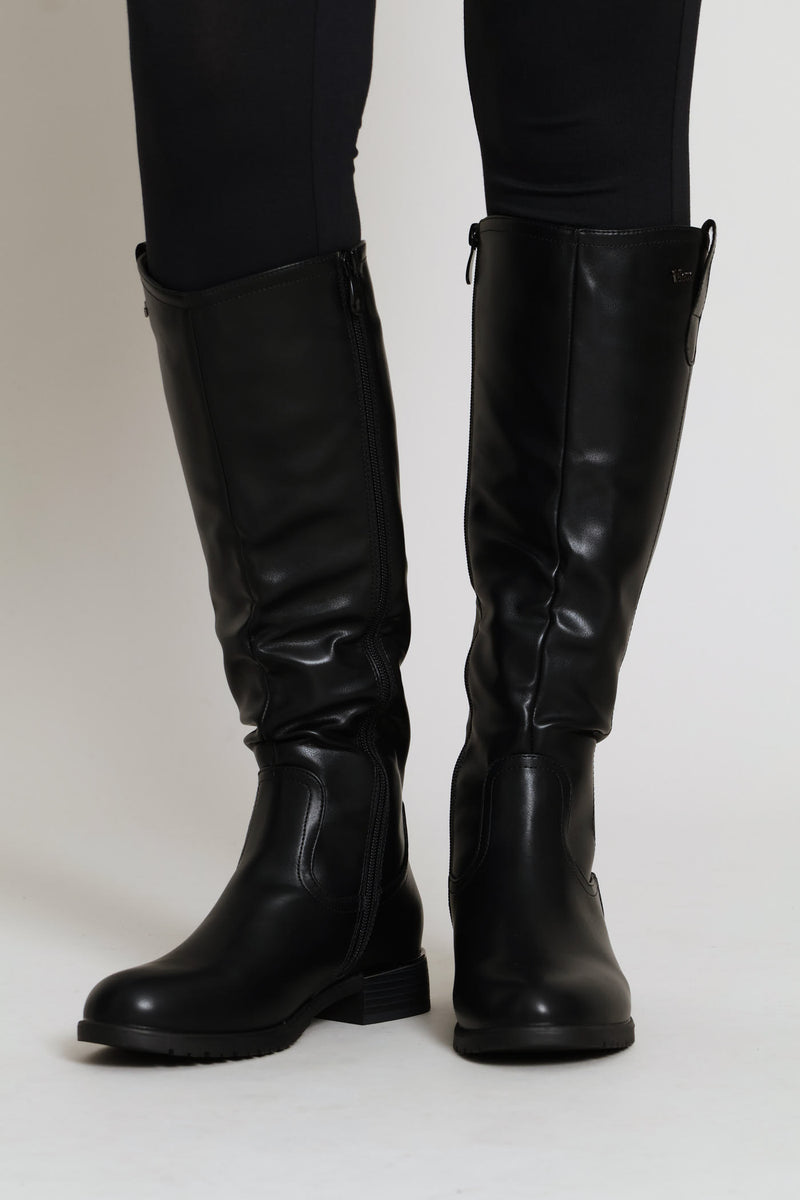 Metal Detail High Boot - Black