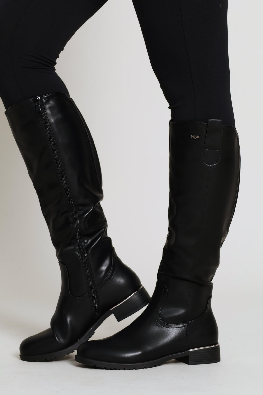 Metal Detail High Boot - Black
