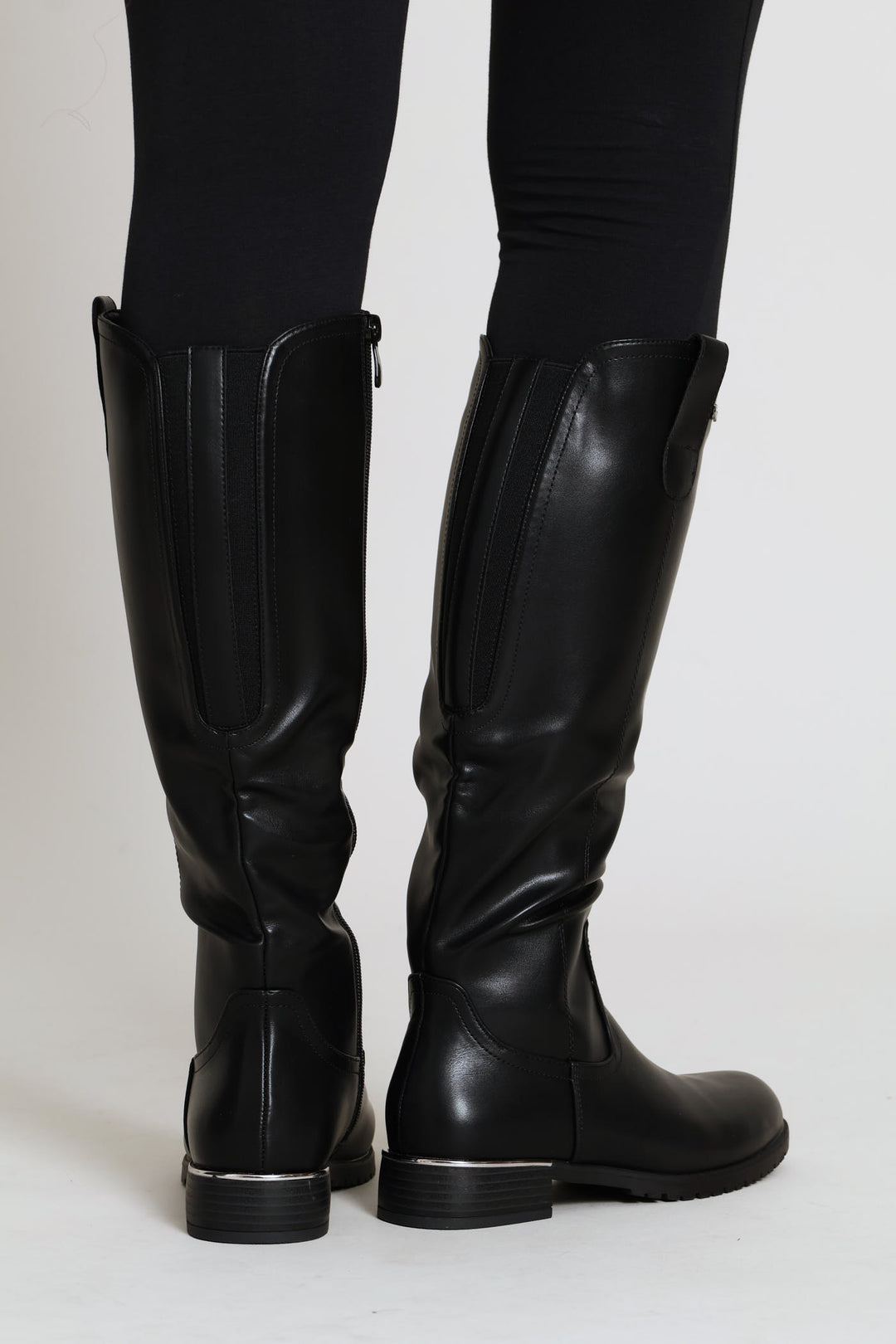 Metal Detail High Boot - Black