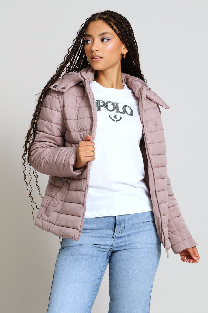 Blake Puffer Jacket - Blush Taupe