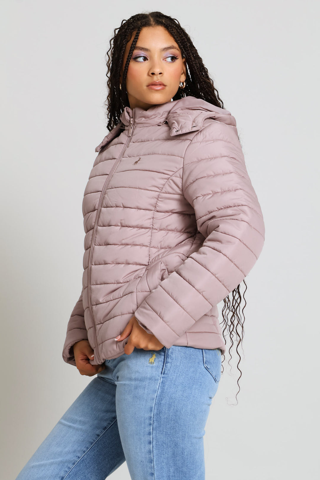 Blake Puffer Jacket - Blush Taupe