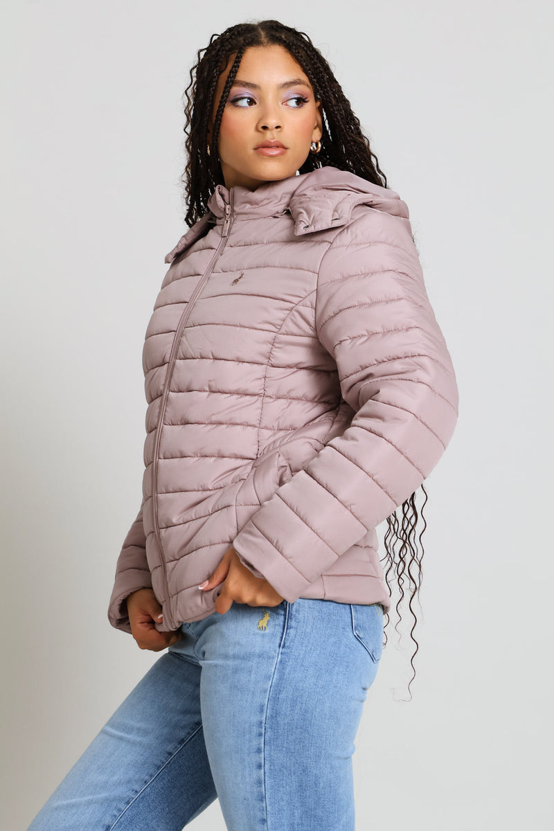 Blake Puffer Jacket - Blush Taupe