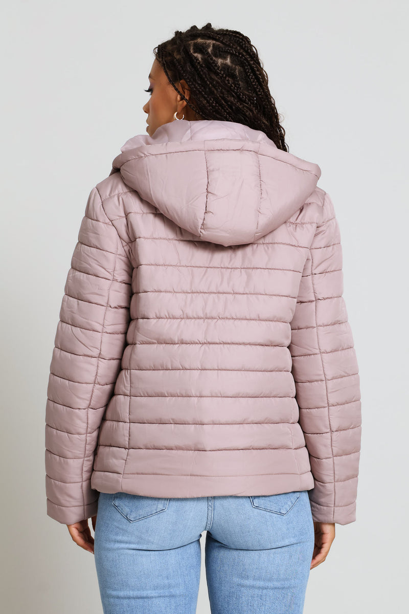 Blake Puffer Jacket - Blush Taupe