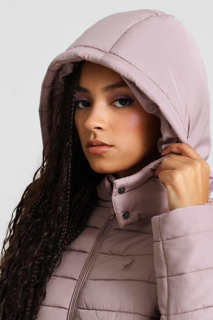 Blake Puffer Jacket - Blush Taupe