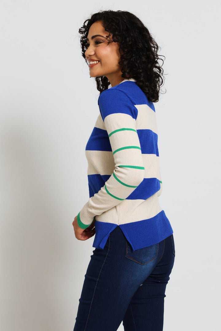 Striped Pullover - Blue