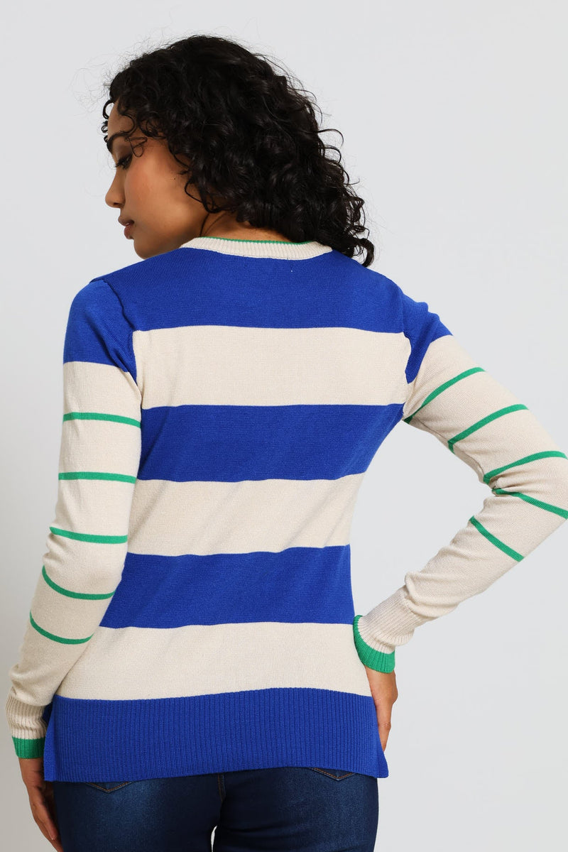 Striped Pullover - Blue