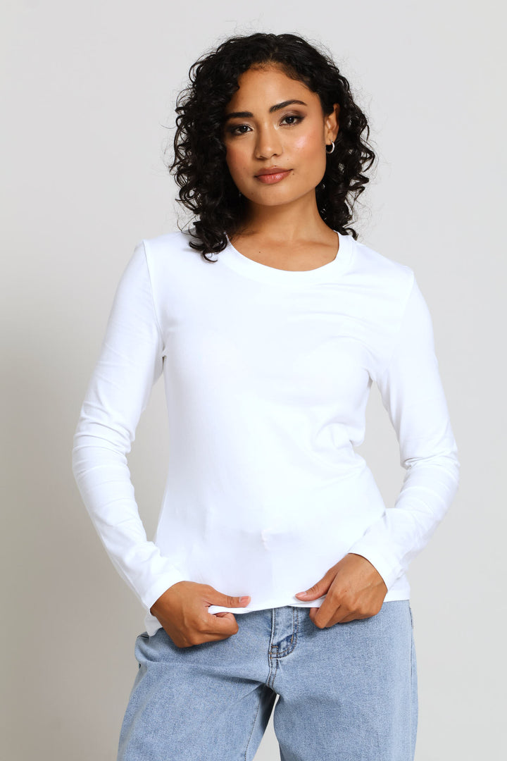 Long Sleeve Regular T-Shirt - White